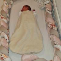 Tresse de lit épaisse (3m20) en Torsades Beige / Doudou Rose baby et Animaux sauvages d'Automne