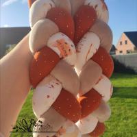 Tresse de lit fine de 2m en Terracotta P / Minky Beige et Rouki